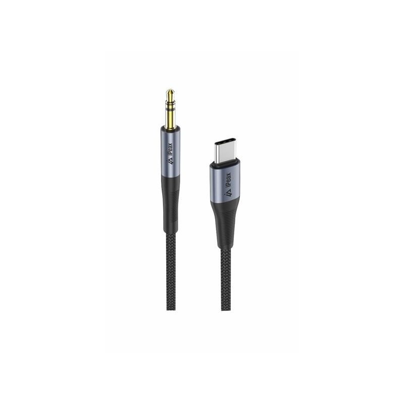 Adaptér iPEAX 90010139 USB-C / JACK 3,5 mm (na počúvanie hudby) čierny
