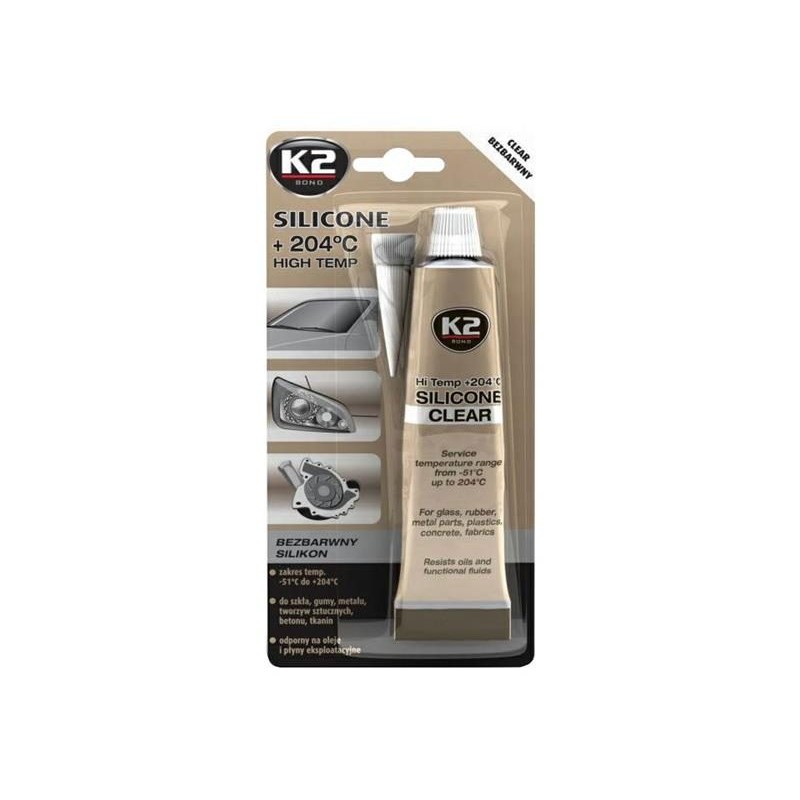 Vysokoteplotné číry silikón K2 SILICONE CLEAR 85g