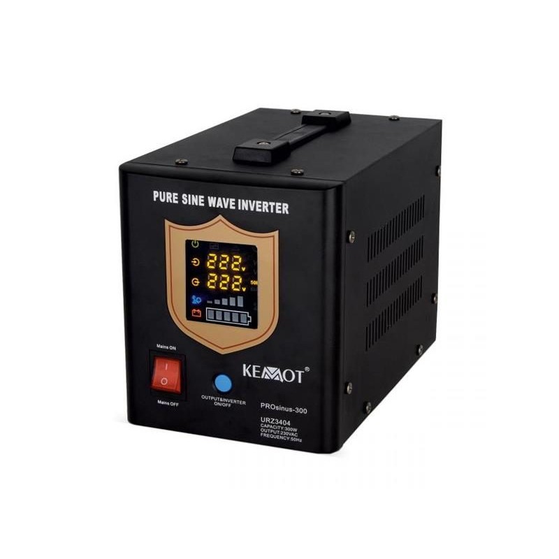Zdroj záložný KEMOT PROsinus-500 12V 230V 500VA 300W Black