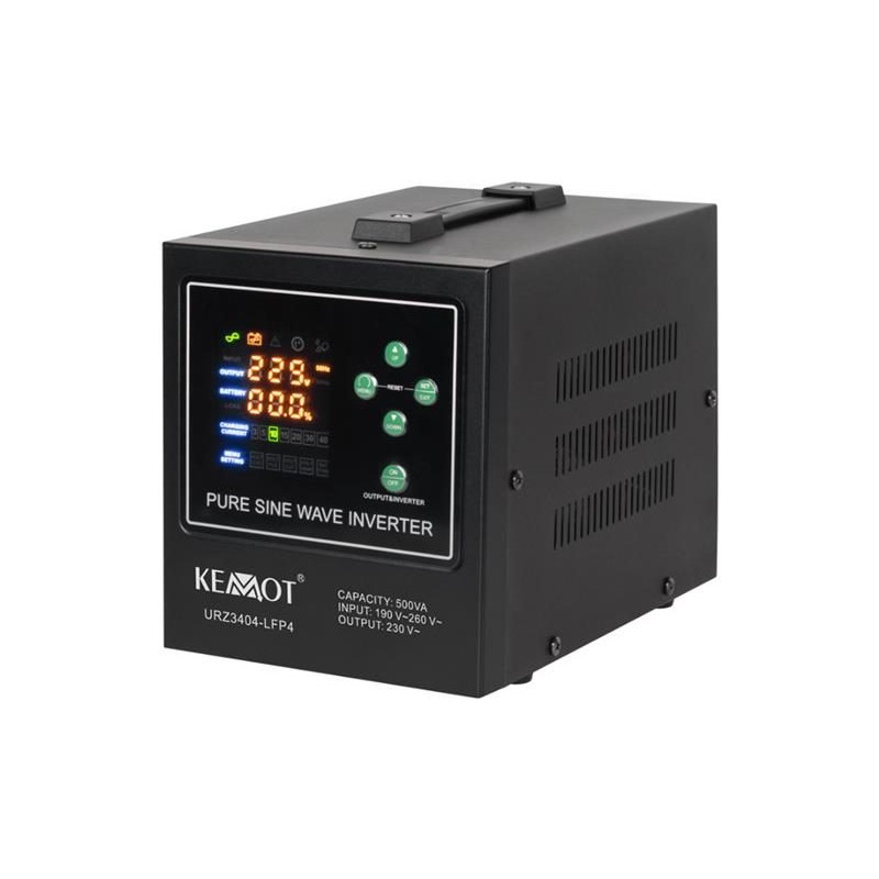 Zdroj záložný KEMOT PROsinus-500-LFP4 12V 230V 500VA 300W Black