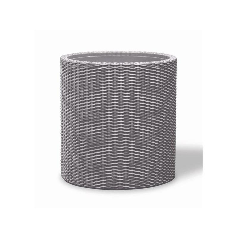 Kvetináč KETER Cylinder M Silver Grey