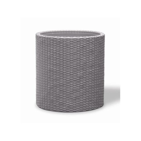 Kvetináč KETER Cylinder M Silver Grey