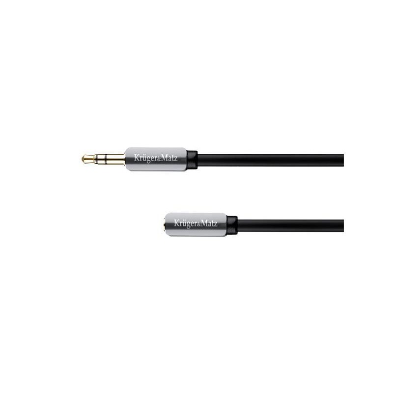 Kábel Jack 3,5 mm konektor/Jack 3,5 mm zdierka 1m KRUGER & MATZ KM0315