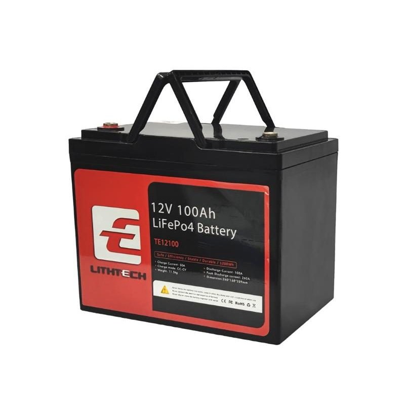 Batéria LiFePO4 12,8V 100Ah TE12100 LITHTECH Bluetooth, BMS, IP67