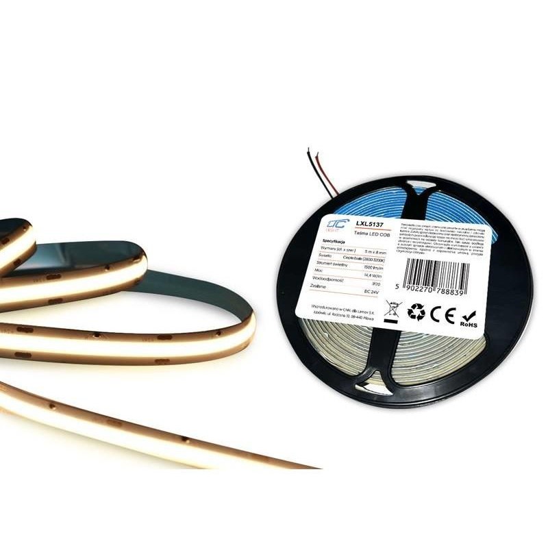 LED pásik 24V IP20 biely teplý 5m LTC LXL5137