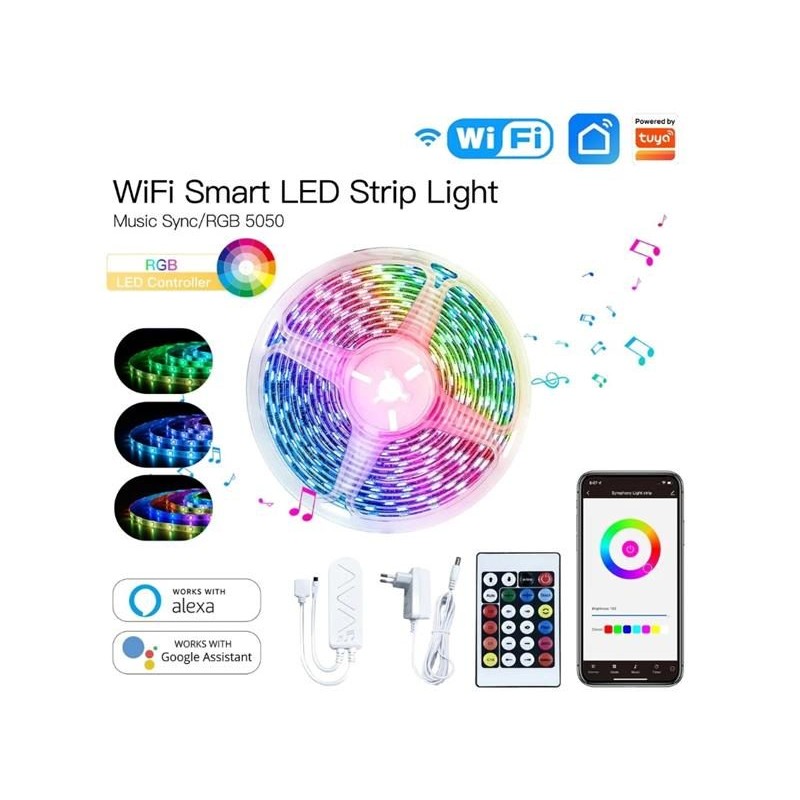 Smart LED pásik 24V RGB MOES LED Light Strip 5m WiFi Tuya