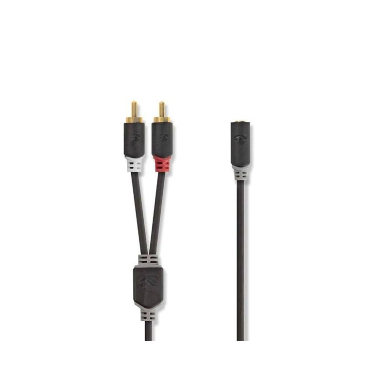 Kábel 2x Cinch konektor / Jack 3,5 mm zdierka 0,2 m NEDIS CABW22255AT02