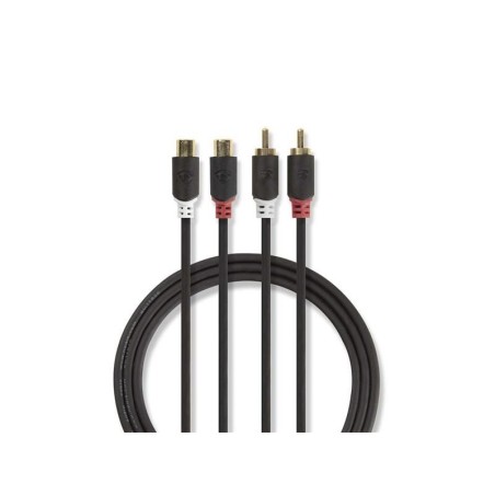 Kábel 2x Cinch konektor/2x Cinch zdierka 2m NEDIS CABW24205AT20