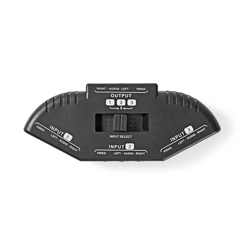 Prepínač 3x Cinch/Cinch NEDIS VSWI2403BK