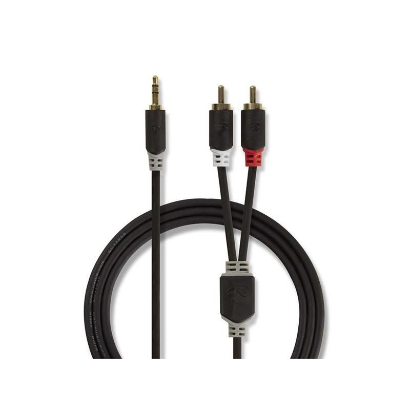 Kábel Jack 3,5mm stereo/2x Cinch 3m NEDIS CABW22200AT30