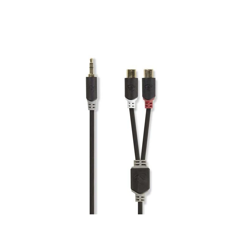 Kábel Jack 3,5mm stereo/2x Cinch 0,2m NEDIS CABW22250AT02