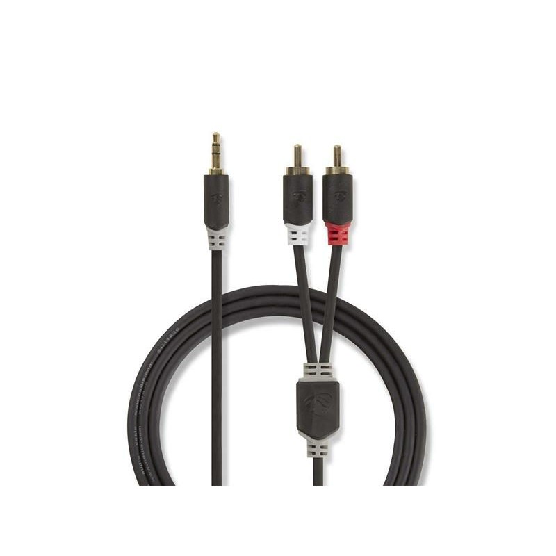 Kábel Jack 3,5mm stereo/2x Cinch 1m NEDIS CABW22200AT10