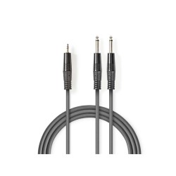 Kábel Jack 3,5mm konektor/2x Jack 6,35mm konektor 3m NEDIS COTH23200GY30