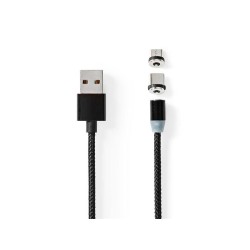 Kábel NEDIS CCGB60630BK20 USB 2v1 2m Black
