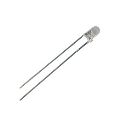 LED 3mm žltá (590nm), svietivosť 2500 mcd, 30 °, číra, IF 20 mA, VF 2.2.V