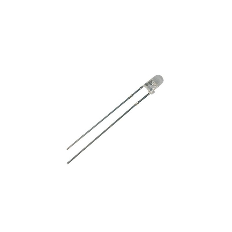 LED 3mm žltá (590nm), svietivosť 2500 mcd, 30 °, číra, IF 20 mA, VF 2.2.V