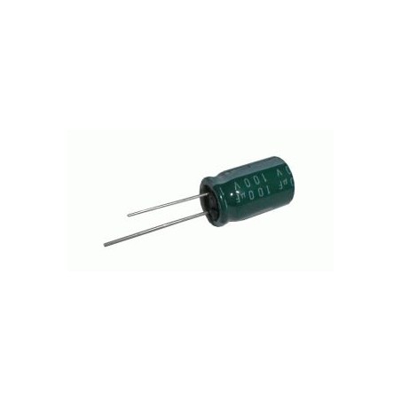 Kondenzátor elektrolytický 100M/100V 13x22-5 rad.C *