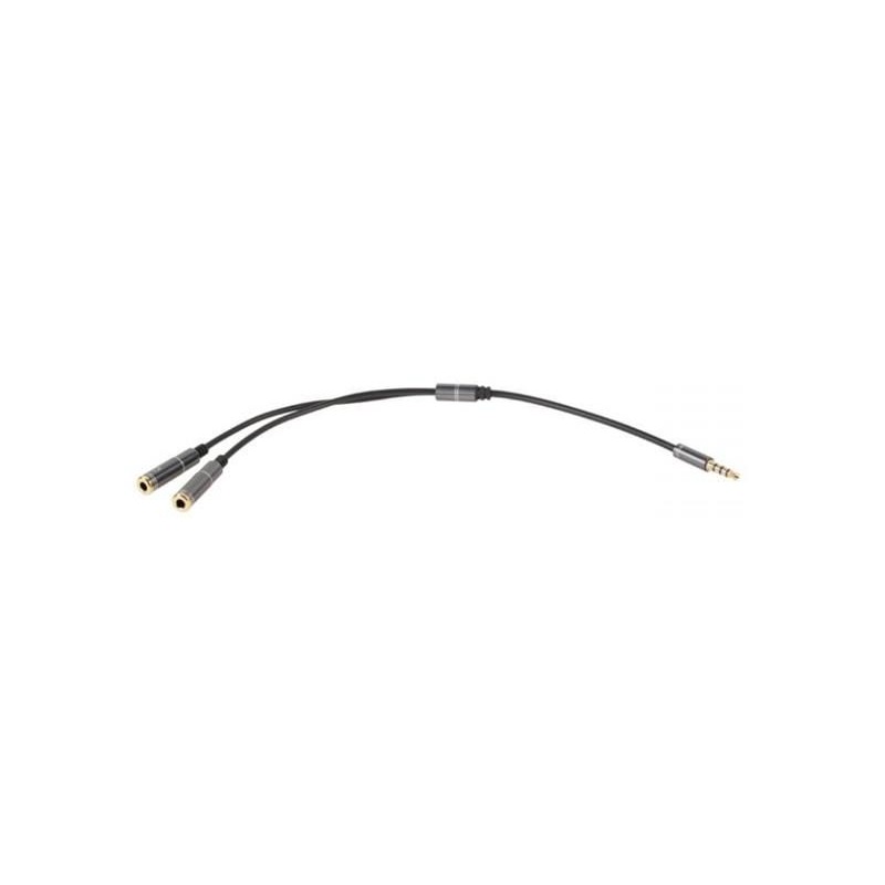 Kábel Jack 3.5 konektor 4 pin/2xJack 3.5 zdierka stereo