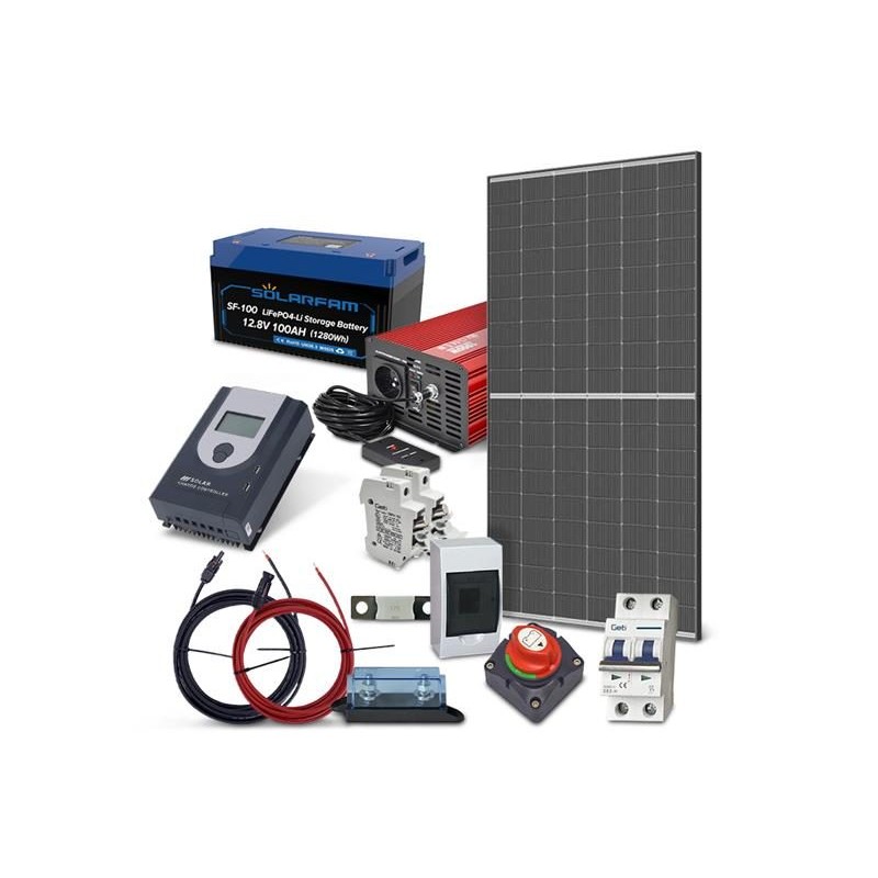 Solárny ostrovný set TRINA 455Wp, batéria LiFePO4 12V 100Ah, menič 230VAC 1000W