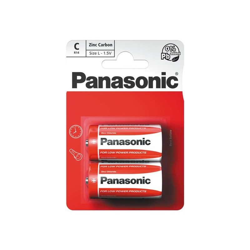 Batéria C (R14) Zn-Cl PANASONIC Red 2ks / blister