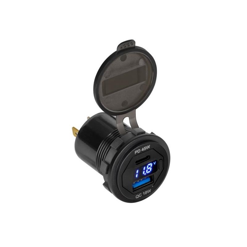 Nabíjačka USB PEIYING PY-CHR0007 s QC a meračom napätia