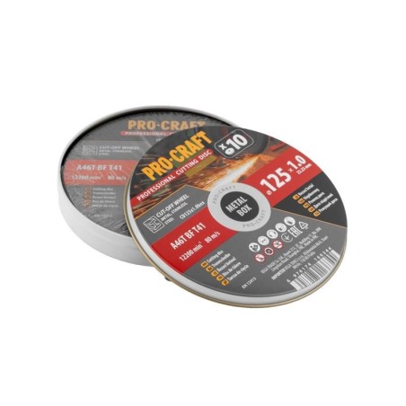 Rezný kotúč PROCRAFT 125 × 1,0 mm, sada 10 ks
