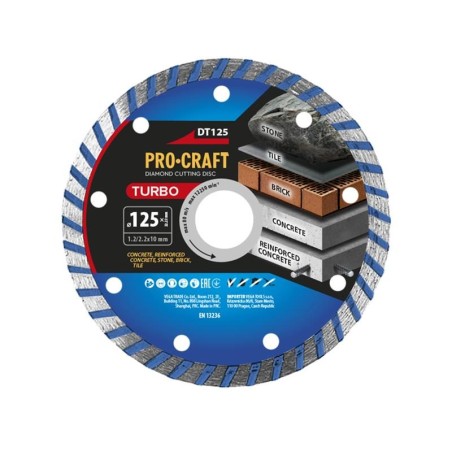 Diamantový rezný kotúč 125 mm PROCRAFT DT125 Turbo