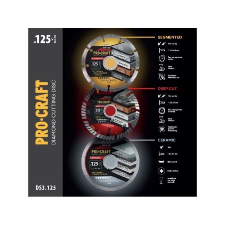 Sada diamantových kotúčov PROCRAFT DS3.125 3ks