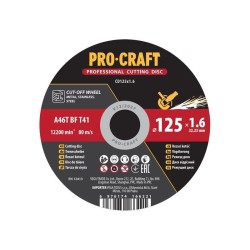 Kotúč rezný PROCRAFT 125x1.6mm
