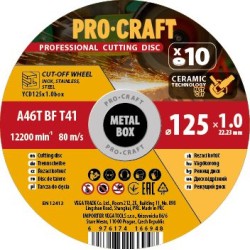 Keramický rezací kotúč PROCRAFT 125 × 1,0 mm, sada 10 ks