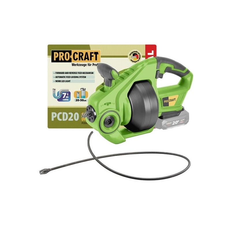 AKU čistič rúr PROCRAFT PCD20bb bez batérie