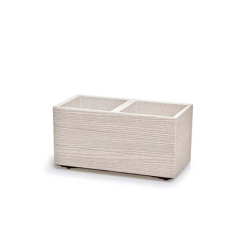 Kvetináč MADERA CASE ECO WOOD biely 57,7cm