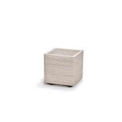 Kvetináč MADERA SQUARE ECO WOOD biely 28,8cm
