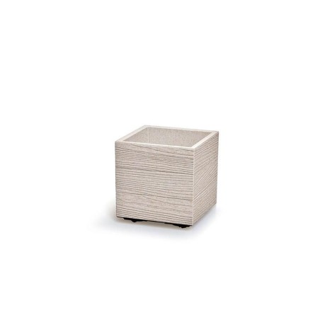 Kvetináč MADERA SQUARE ECO WOOD biely 28,8cm