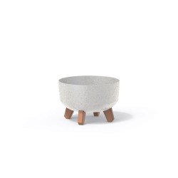 Kvetináč GRACIA LOW ECO WOOD biely 23,5cm