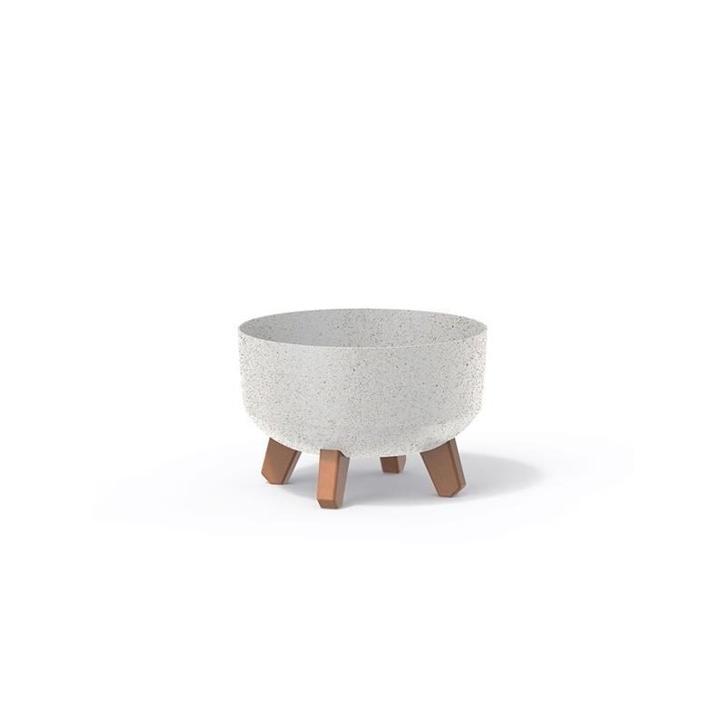 Kvetináč GRACIA LOW ECO WOOD biely 23,5cm