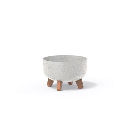 Kvetináč GRACIA LOW ECO WOOD biely 23,5cm