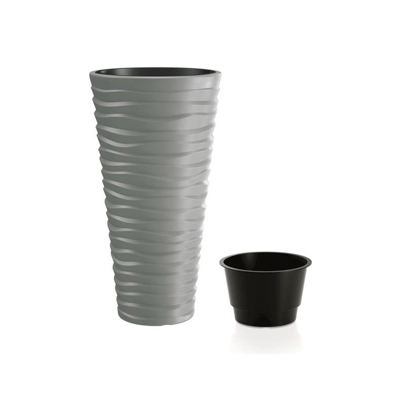 Kvetináč SAND SLIM šedý kameň 29,6cm
