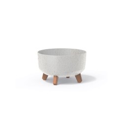 Kvetináč GRACIA LOW ECO WOOD biely 28,5cm