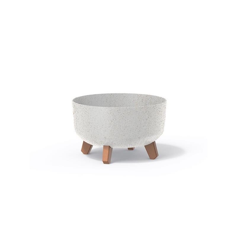 Kvetináč GRACIA LOW ECO WOOD biely 28,5cm