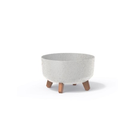 Kvetináč GRACIA LOW ECO WOOD biely 28,5cm