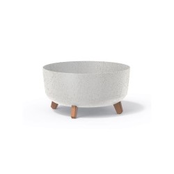 Kvetináč GRACIA LOW ECO WOOD biely 38cm