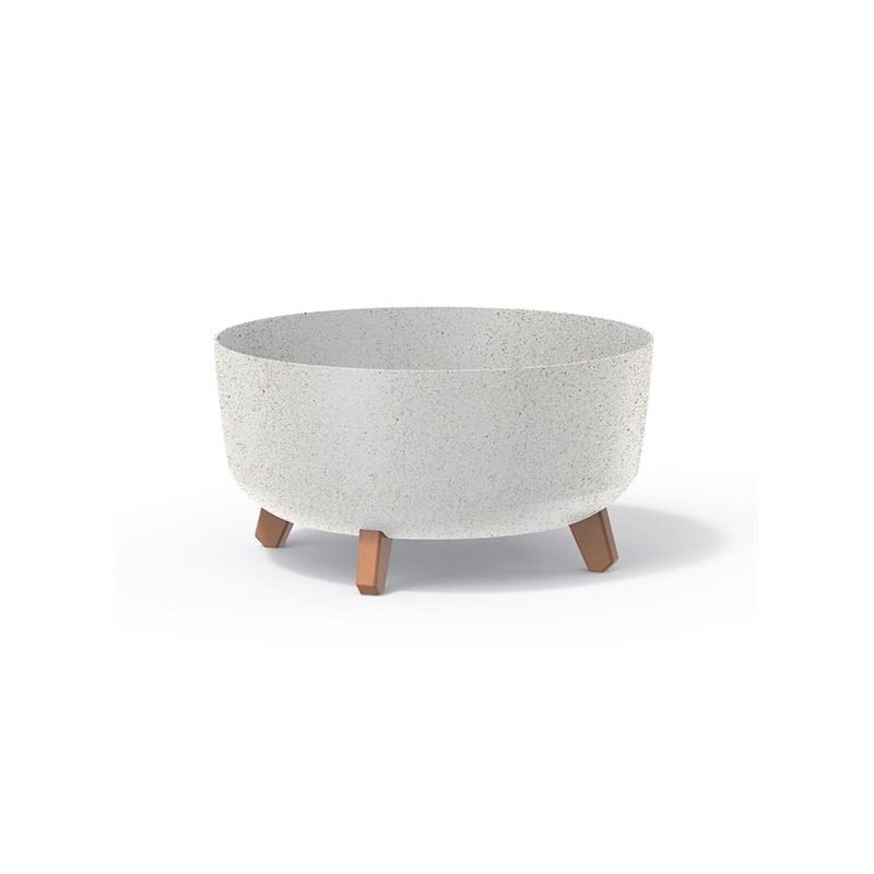Kvetináč GRACIA LOW ECO WOOD biely 38cm
