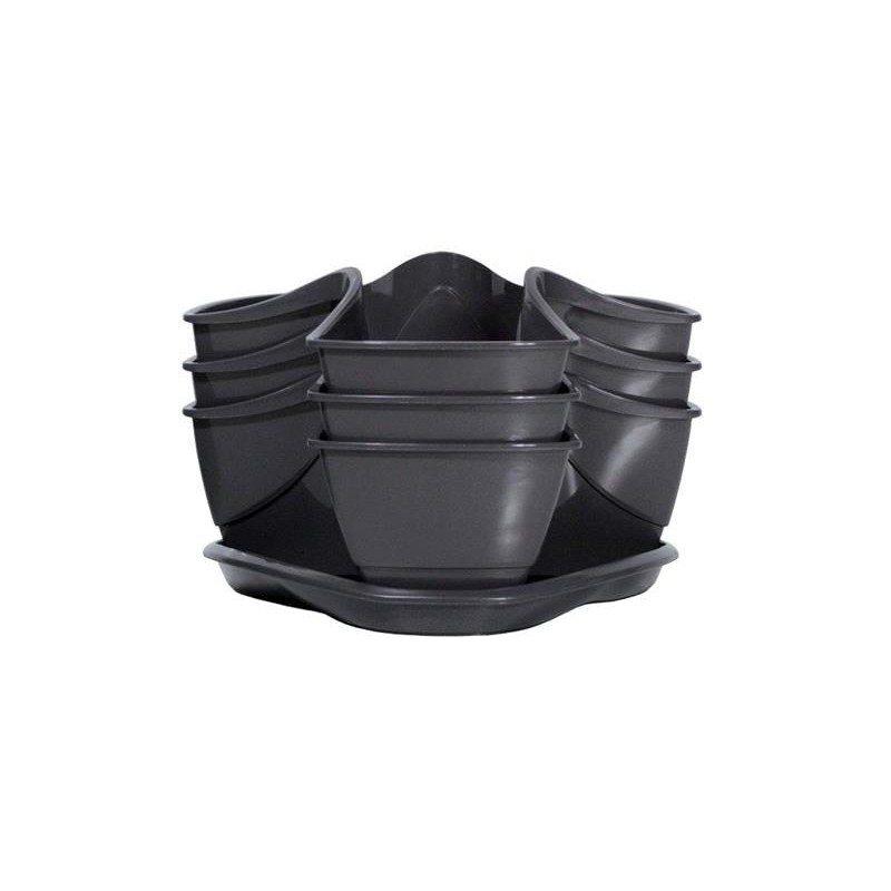 Kvetináč na bylinky COUBI HERBAL grafit 29,5x29,5x38cm