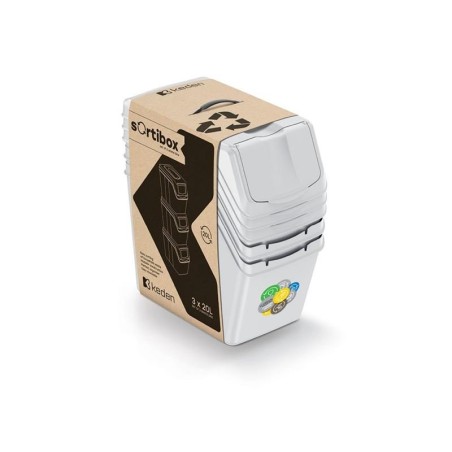 Kôš na triedený odpad SORTIBOX 3x20l popolavo šedý