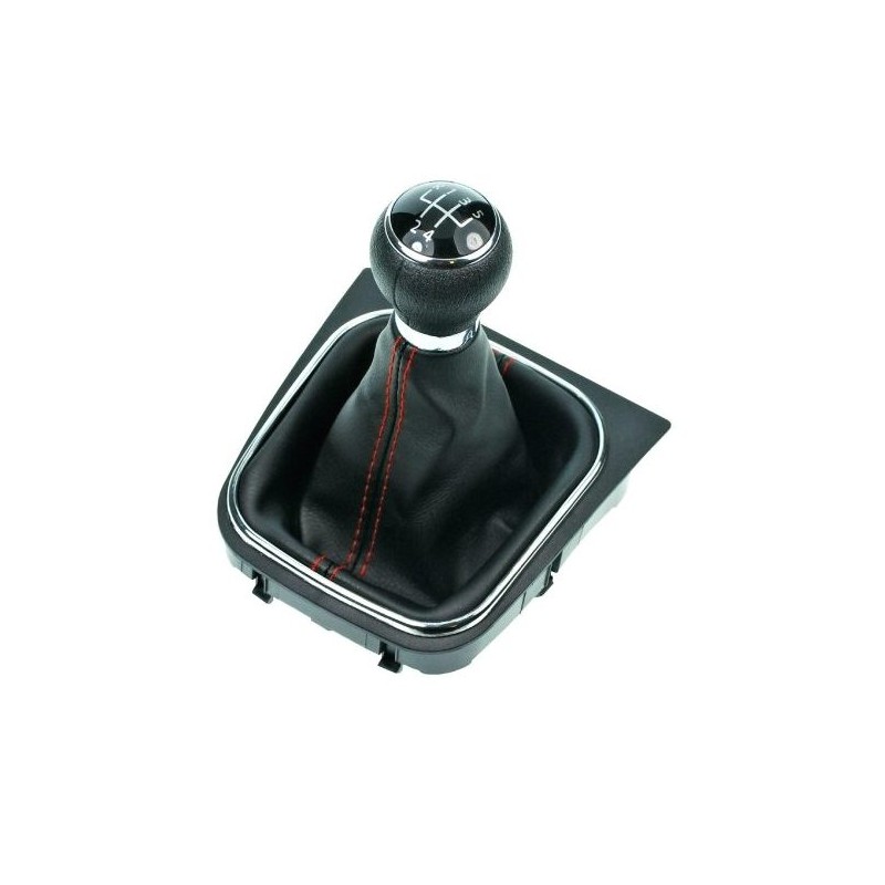 Radiaca páka s manžetou VW Golf VI 2008 - 2013 Black 5-stupňová prevodovka červené prešitie