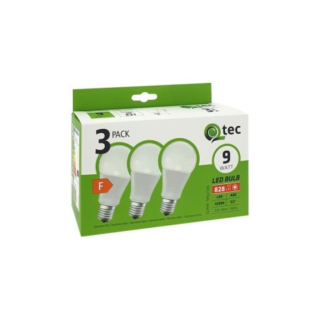 Žiarovka LED E27 9W A60 biela prírodná QTEC P1516 3ks