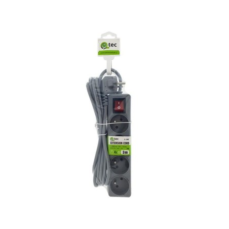 Predlžovací kábel 4 zásuvky 3m QTEC Q-398F s vypínačom