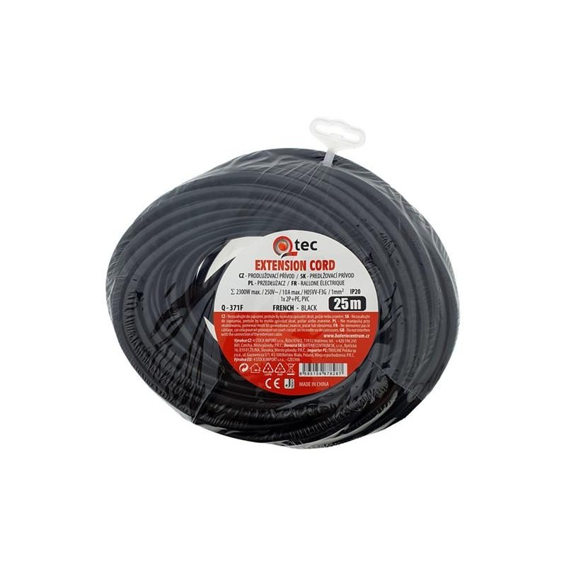 Predlžovací kábel 1 zásuvka 25m QTEC Q-371F