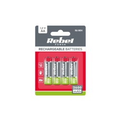 Nabíjacie batérie AA (R06) 1,2V/2600mAh REBEL 4ks / blister BAT2012